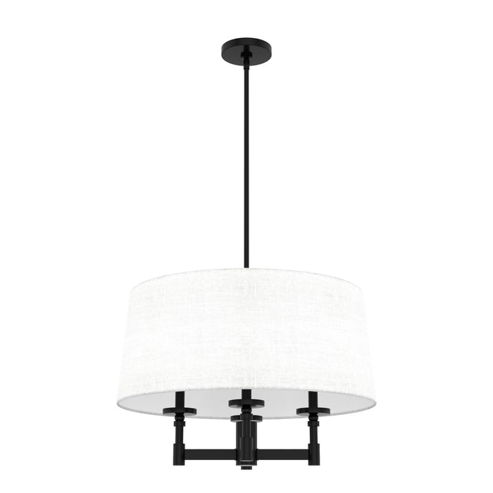 Hunter 19702 Four Light Pendant, Matte Black