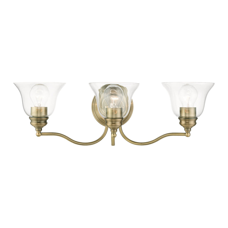 Livex Lighting 16933-01 Three Light Vanity Sconce, Antique Brass