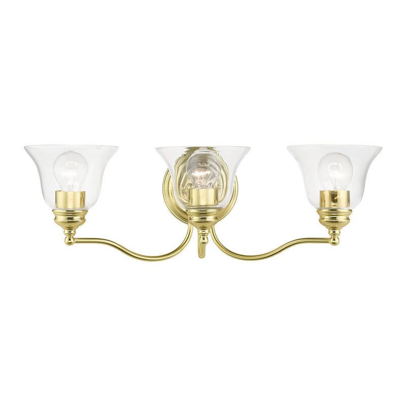 Livex Lighting 16933-02 Three Light Vanity Sconce, Polished Brass