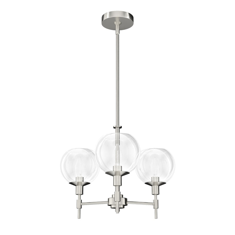Hunter 19740 Three Light Chandelier, Brushed Nickel