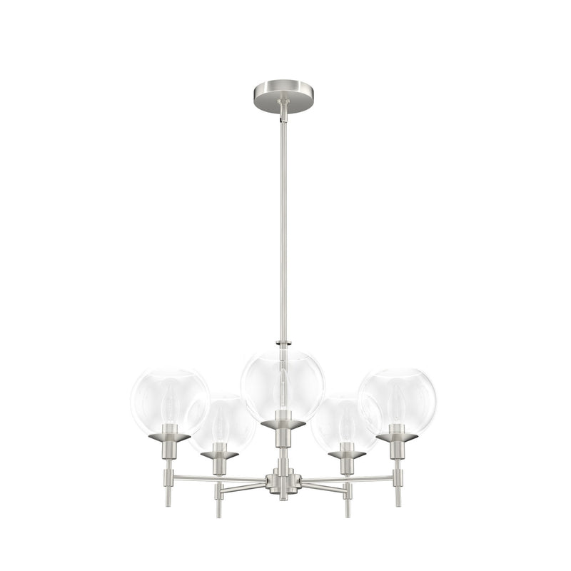 Hunter 19742 Five Light Chandelier, Brushed Nickel