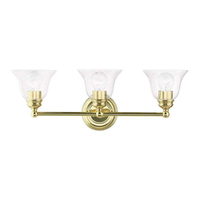 Livex Lighting 16943-02 Three Light Vanity Sconce, Polished Brass
