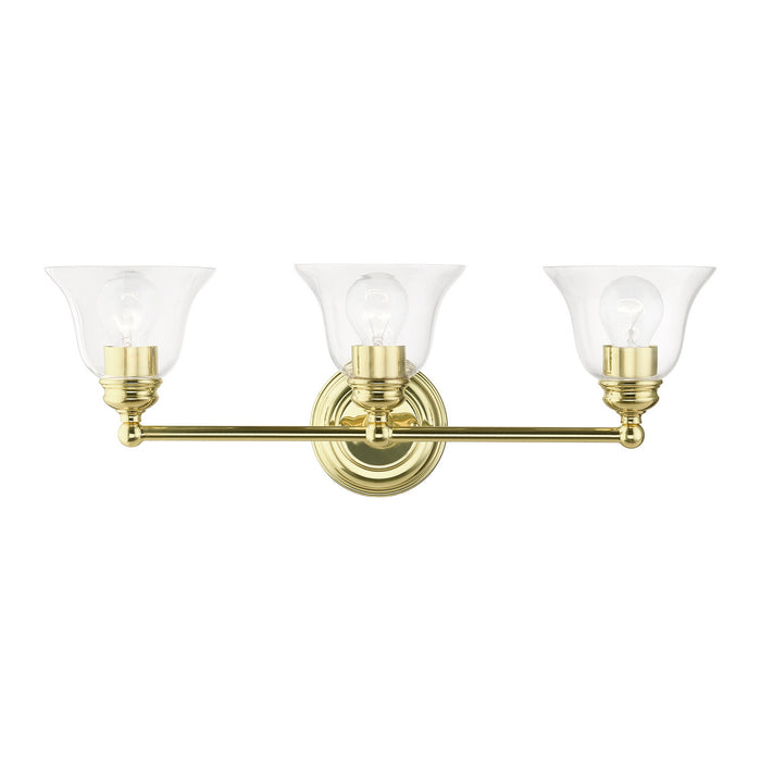 Livex Lighting 16943-02 Three Light Vanity Sconce, Polished Brass