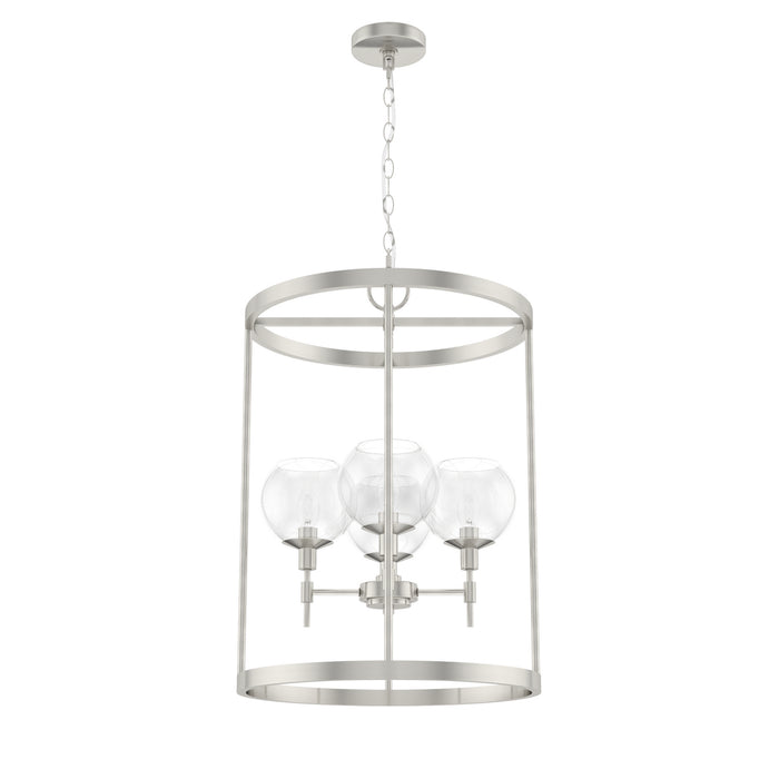 Hunter 19752 Four Light Foyer Pendant, Brushed Nickel