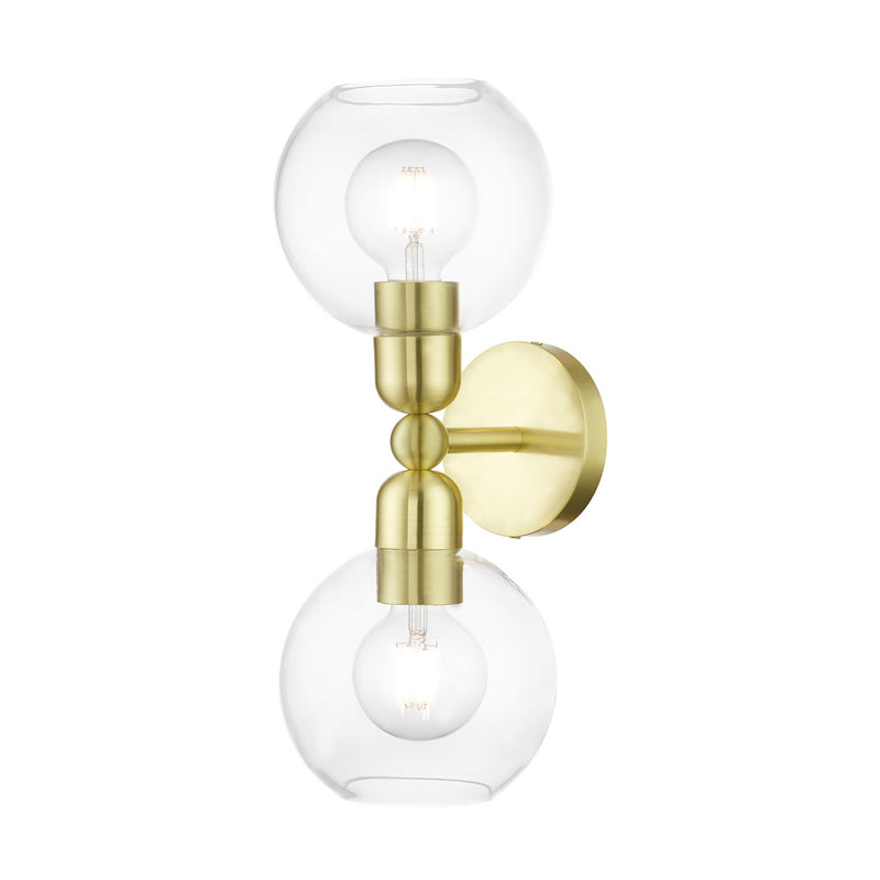 Livex Lighting 16972-12 Two Light Vanity Sconce, Satin Brass