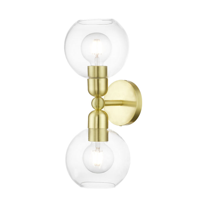 Livex Lighting 16972-12 Two Light Vanity Sconce, Satin Brass