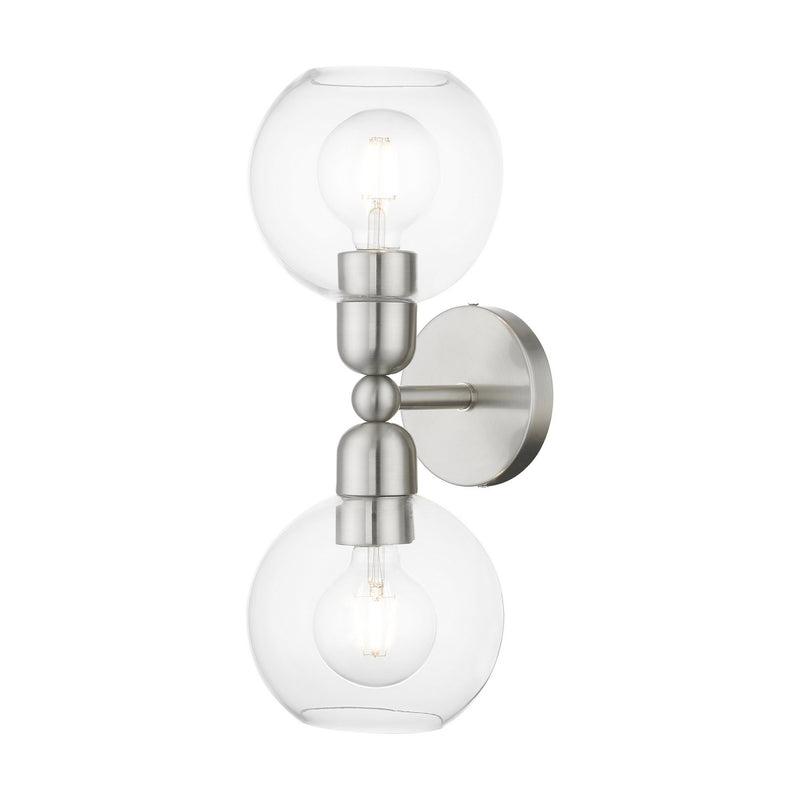 Livex Lighting 16972-91 Two Light Vanity Sconce, Brushed Nickel