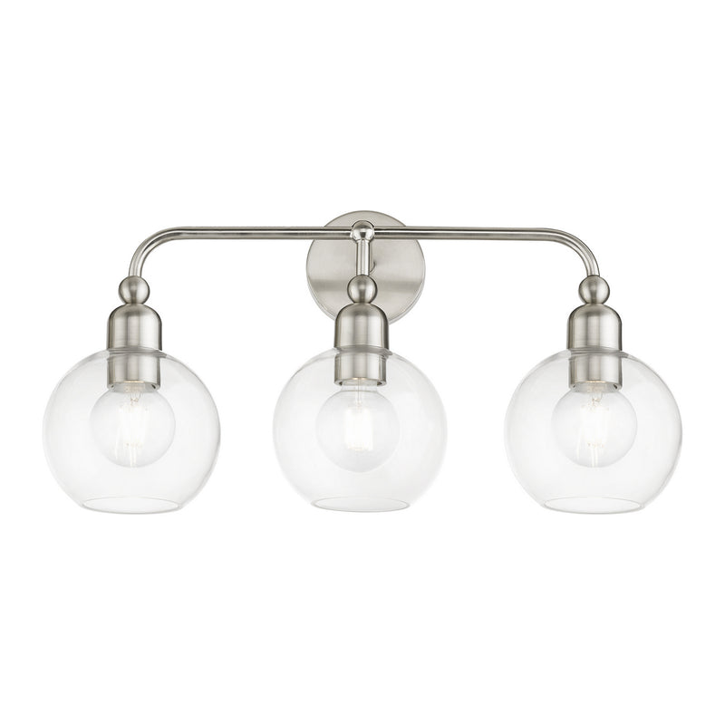 Livex Lighting 16973-91 Three Light Vanity Sconce, Brushed Nickel