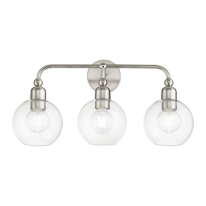 Livex Lighting 16973-91 Three Light Vanity Sconce, Brushed Nickel