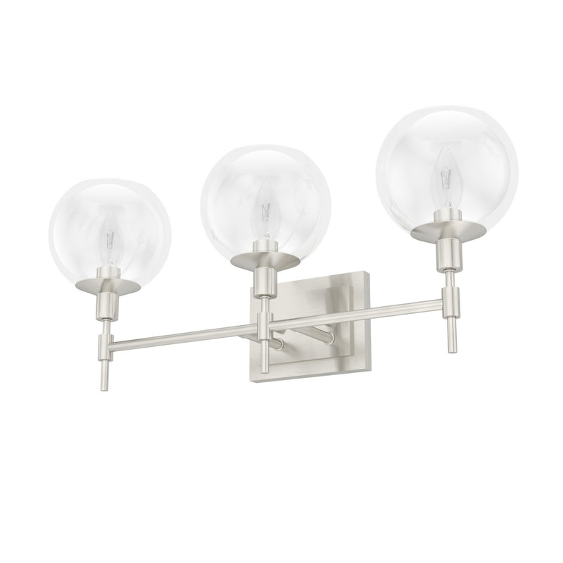 Hunter 19764 Three Light Bathroom Vanity, Brushed Nickel