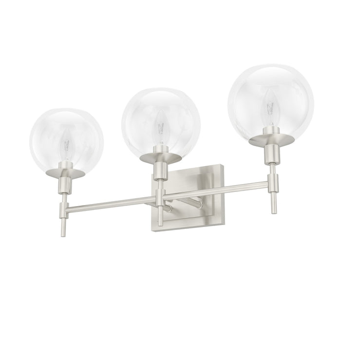 Hunter 19764 Three Light Bathroom Vanity, Brushed Nickel