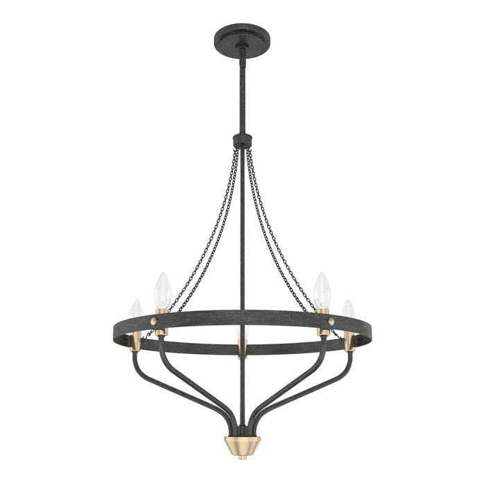Hunter 19793 Five Light Chandelier, Rustic Iron