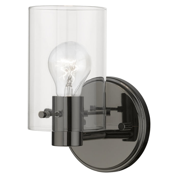 Livex Lighting 17231-46 One Light Wall Sconce, Black Chrome