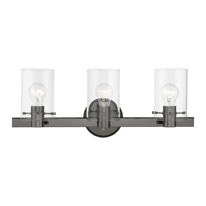 Livex Lighting 17233-46 Three Light Vanity Sconce, Black Chrome