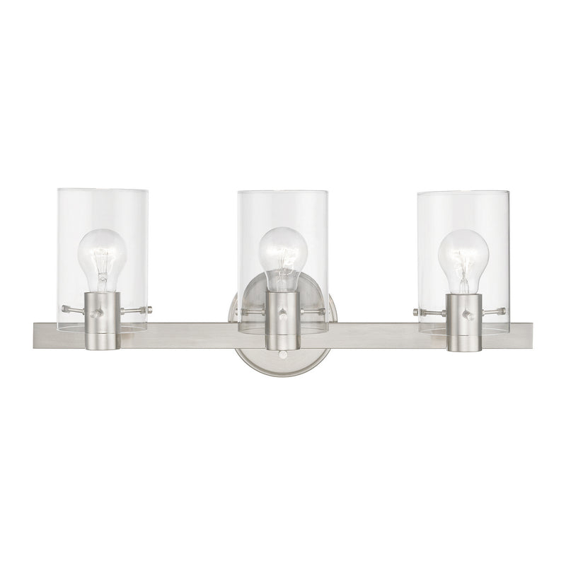 Livex Lighting 17233-91 Three Light Vanity Sconce, Brushed Nickel