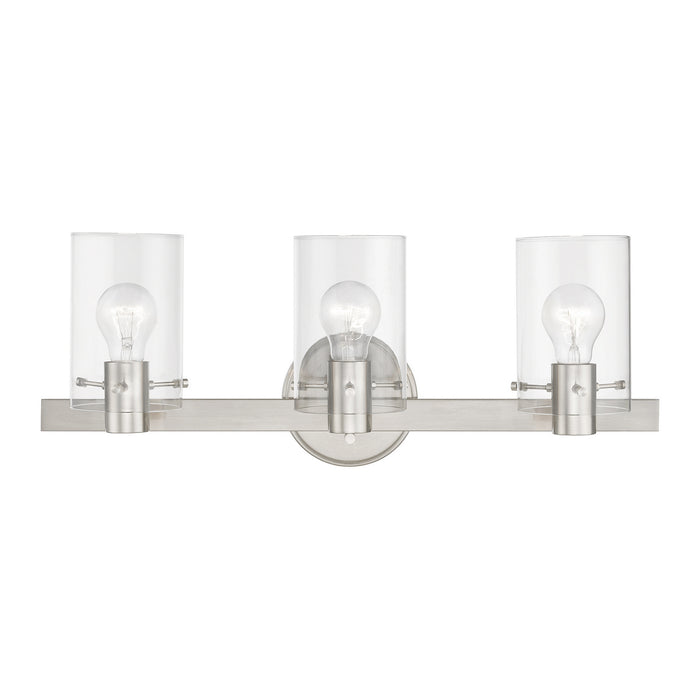 Livex Lighting 17233-91 Three Light Vanity Sconce, Brushed Nickel