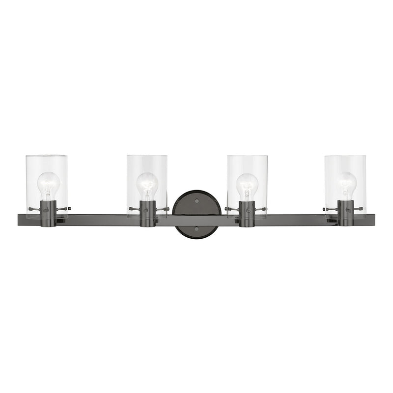 Livex Lighting 17234-46 Four Light Vanity Sconce, Black Chrome