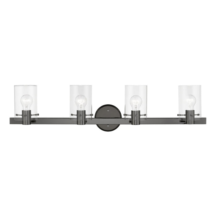 Livex Lighting 17234-46 Four Light Vanity Sconce, Black Chrome