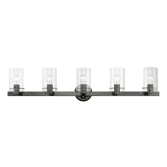 Livex Lighting 17235-46 Five Light Vanity Sconce, Black Chrome