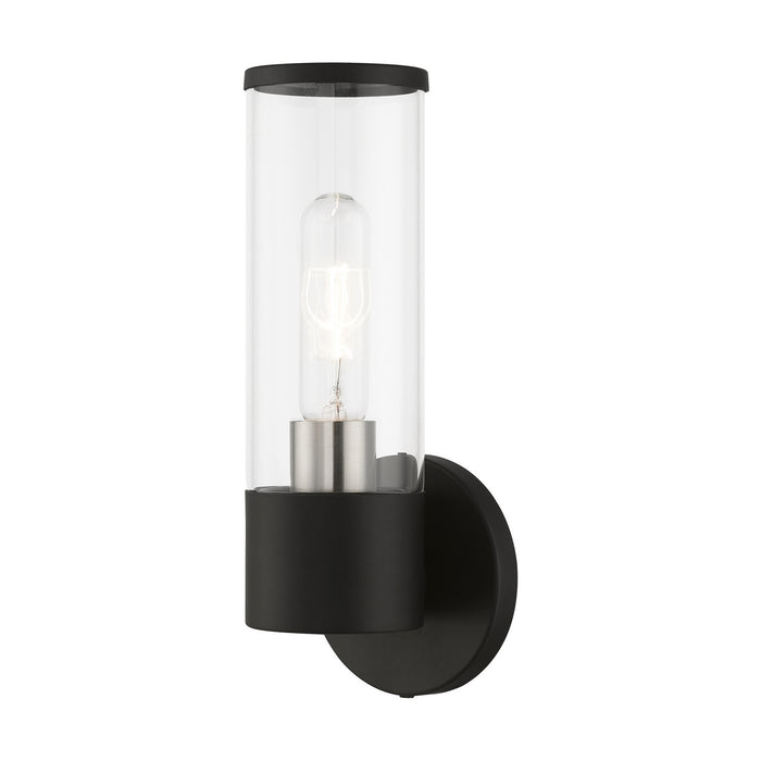 Livex Lighting 17281-04 One Light Wall Sconce, Black w/Brushed Nickel