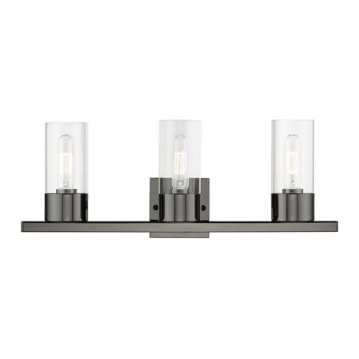Livex Lighting 17313-46 Three Light Vanity Sconce, Black Chrome