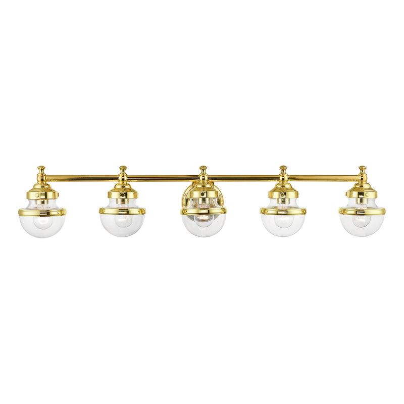 Livex Lighting 17415-02 Five Light Vanity Sconce, Polished Brass
