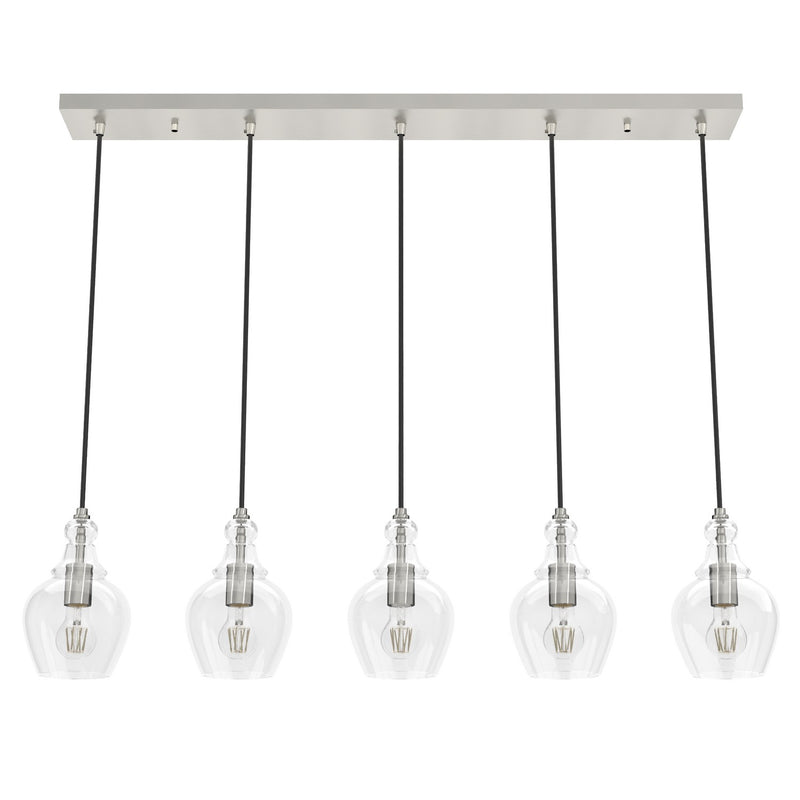 Hunter 19994 Five Light Pendant, Brushed Nickel