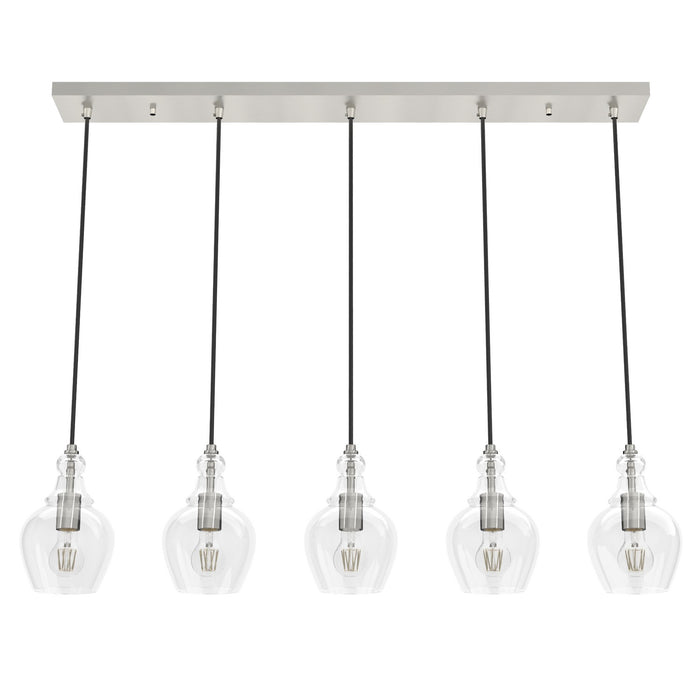 Hunter 19994 Five Light Pendant, Brushed Nickel