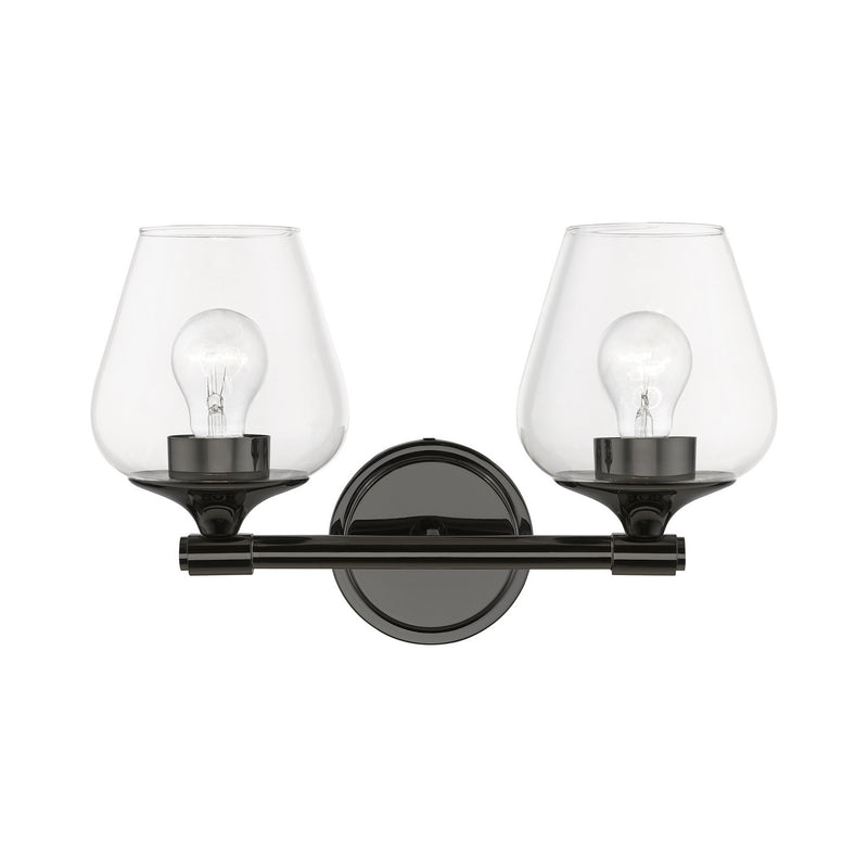 Livex Lighting 17472-46 Two Light Vanity Sconce, Black Chrome