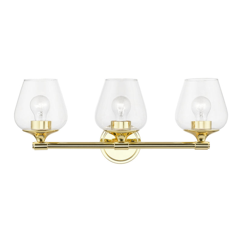 Livex Lighting 17473-02 Three Light Vanity Sconce, Polished Brass
