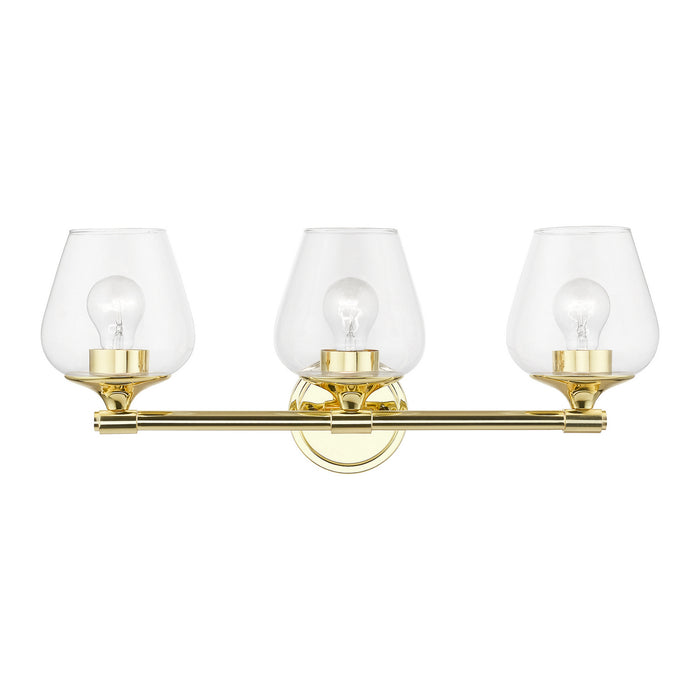 Livex Lighting 17473-02 Three Light Vanity Sconce, Polished Brass