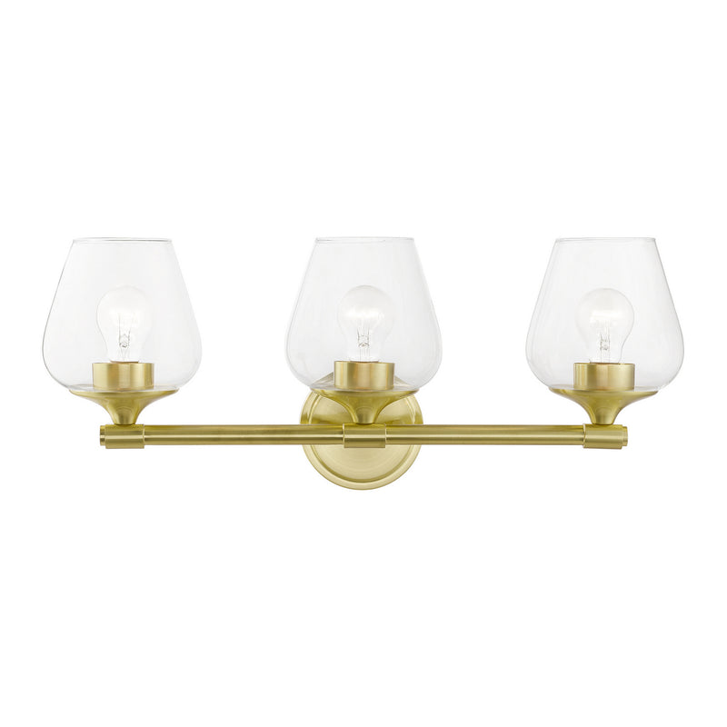 Livex Lighting 17473-12 Three Light Vanity Sconce, Satin Brass