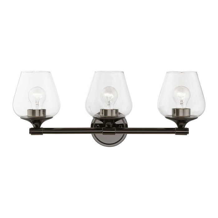 Livex Lighting 17473-46 Three Light Vanity Sconce, Black Chrome
