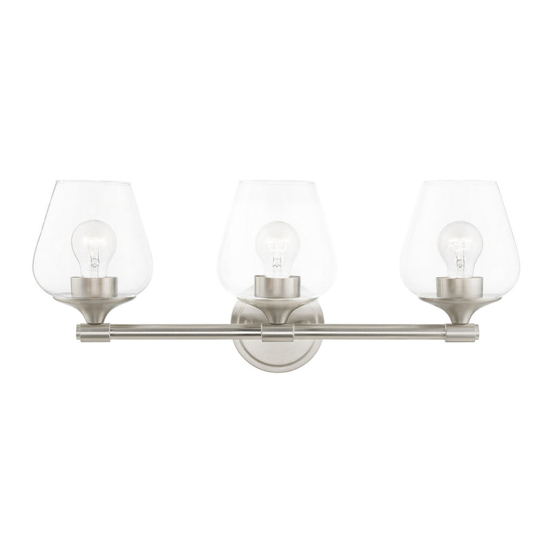 Livex Lighting 17473-91 Three Light Vanity Sconce, Brushed Nickel