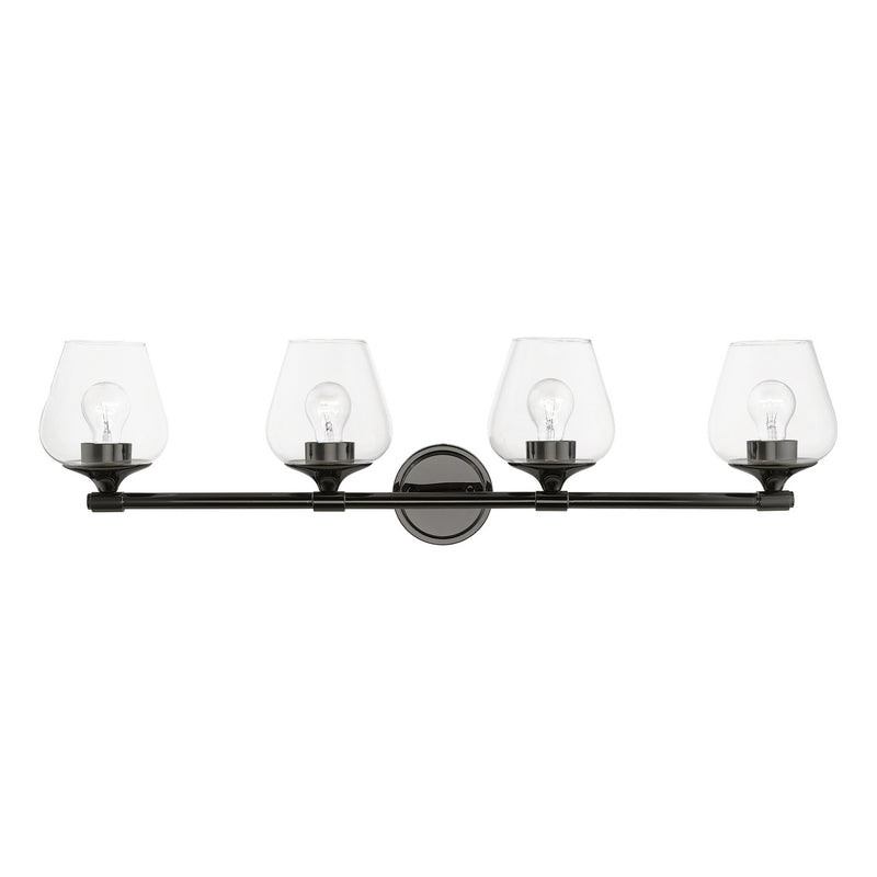 Livex Lighting 17474-46 Four Light Vanity Sconce, Black Chrome