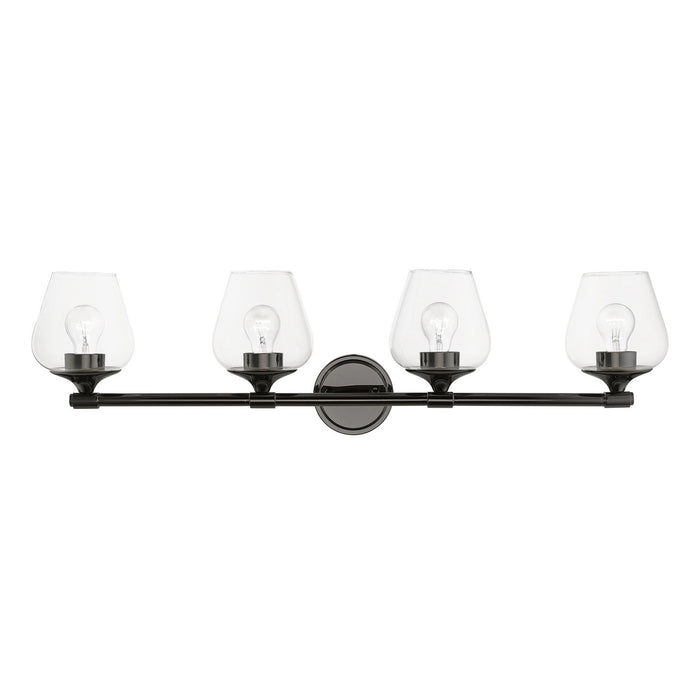 Livex Lighting 17474-46 Four Light Vanity Sconce, Black Chrome