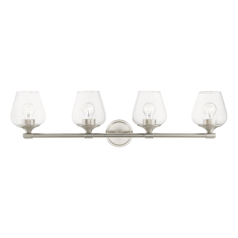 Livex Lighting 17474-91 Four Light Vanity Sconce, Brushed Nickel