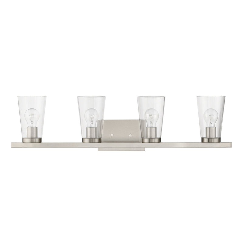 Livex Lighting 17624-91 Four Light Vanity Sconce, Brushed Nickel