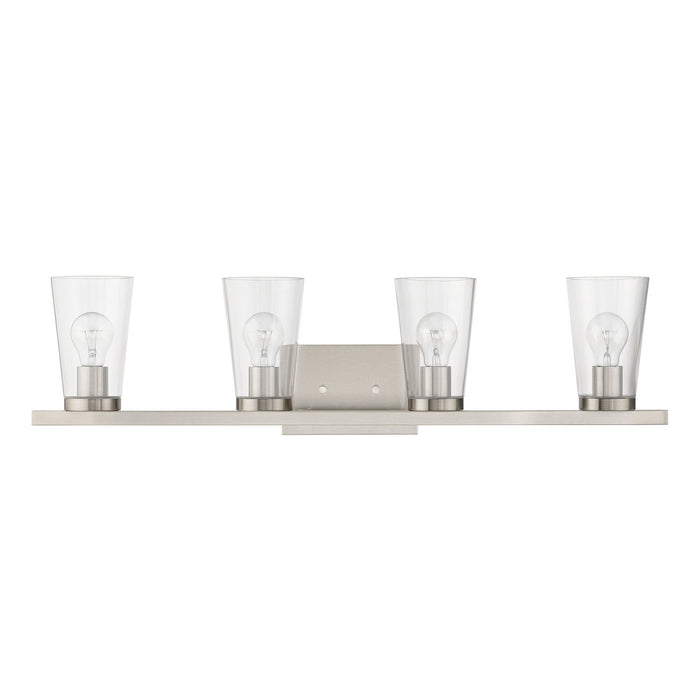 Livex Lighting 17624-91 Four Light Vanity Sconce, Brushed Nickel