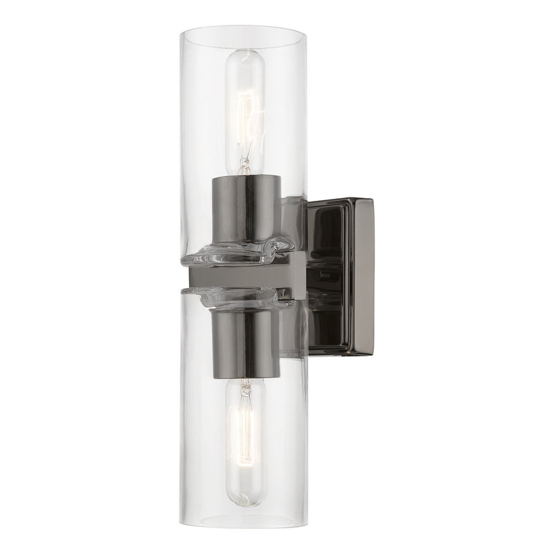 Livex Lighting 18032-46 Two Light Vanity Sconce, Black Chrome