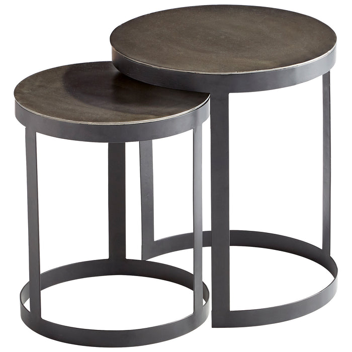 Cyan 10734 Side Table, Silver And Black