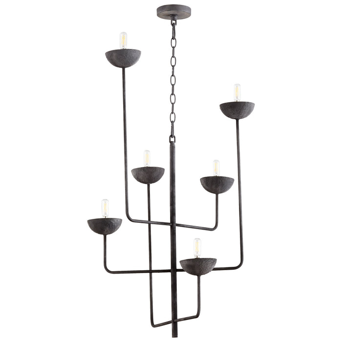 Cyan 10976 Six Light Chandelier, Noir