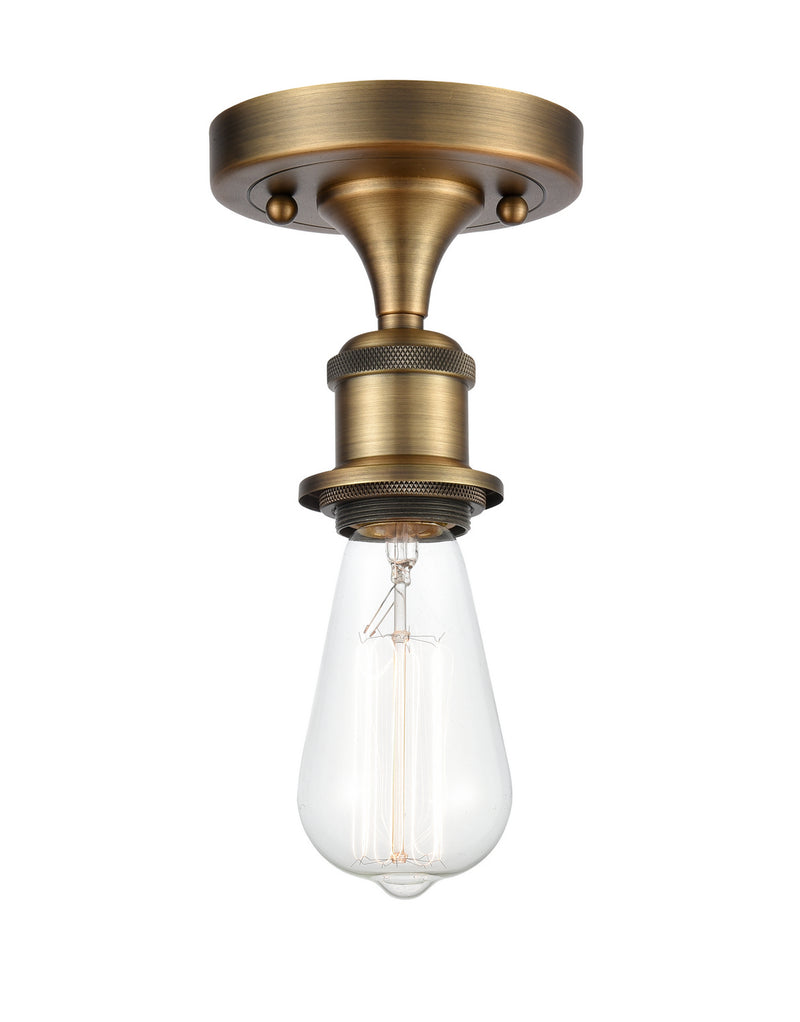 Innovations 516-1C-BB One Light Semi-Flush Mount, Brushed Brass