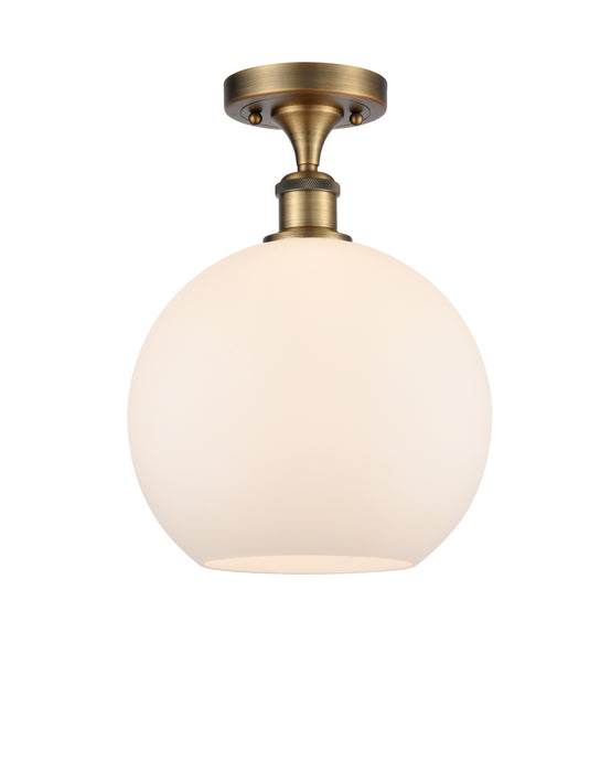Innovations 516-1C-BB-G121-10 One Light Semi-Flush Mount, Brushed Brass