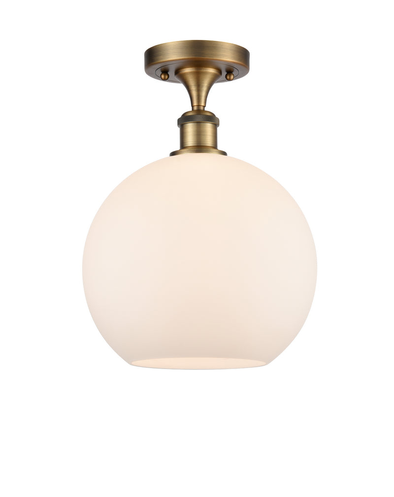 Innovations 516-1C-BB-G121-10-LED LED Semi-Flush Mount, Brushed Brass