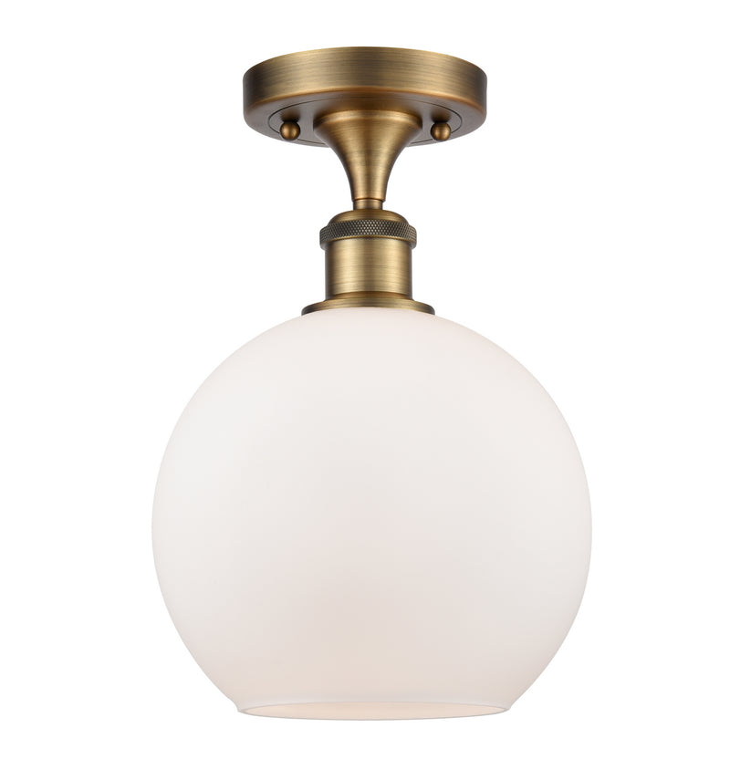 Innovations 516-1C-BB-G121-8-LED LED Semi-Flush Mount, Brushed Brass