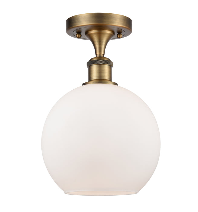 Innovations 516-1C-BB-G121-8-LED LED Semi-Flush Mount, Brushed Brass