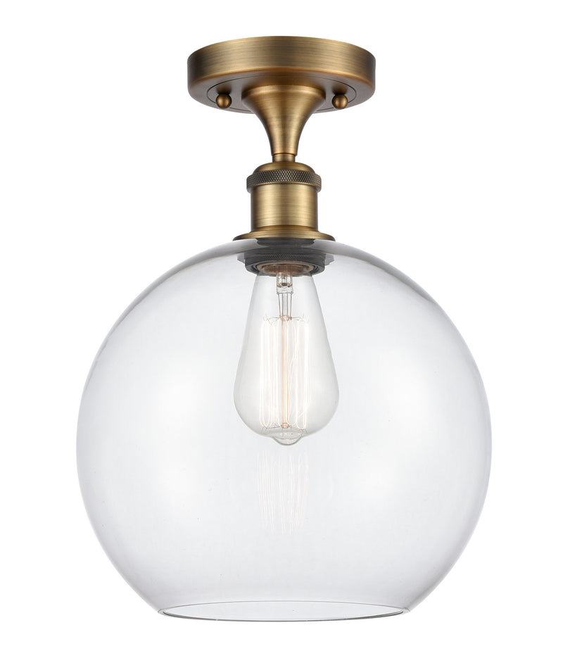 Innovations 516-1C-BB-G122-10-LED LED Semi-Flush Mount, Brushed Brass