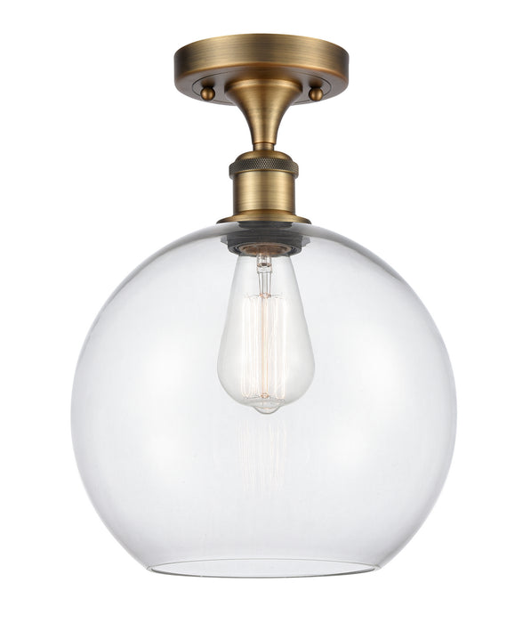 Innovations 516-1C-BB-G122-10-LED LED Semi-Flush Mount, Brushed Brass