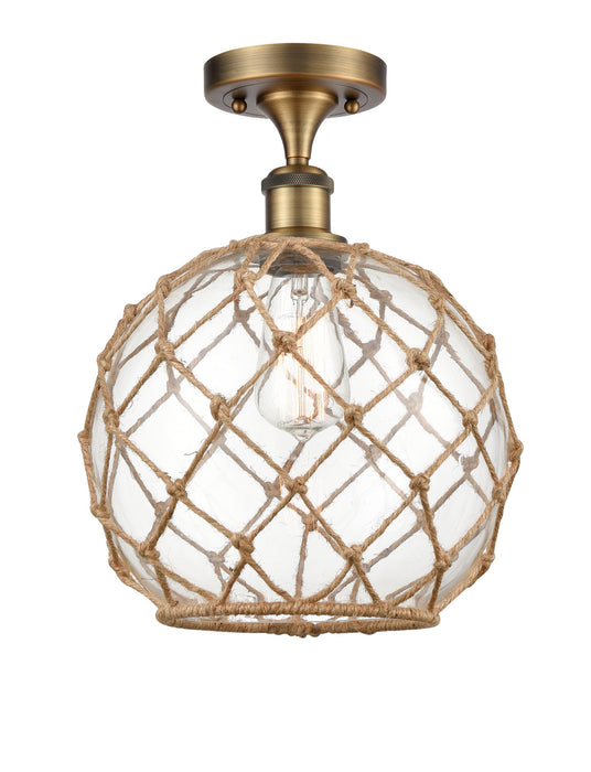 Innovations 516-1C-BB-G122-10RB One Light Semi-Flush Mount, Brushed Brass